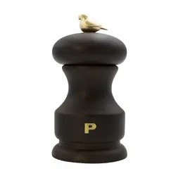 Мельница для перца Bisetti Bird 11 см бук темное дерево с птичкой 