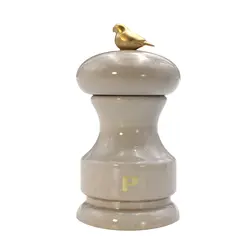 Мельница для перца Bisetti Bird 11 см бук лакированный белая с птичкой