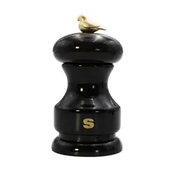 Мельница для перца Bisetti Bird 11 см бук лакированный черная с птичкой