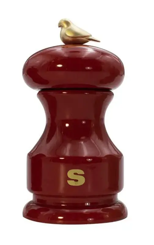 Мельница для соли Bisetti Bird 11 см бук лакированный красная с птичкой