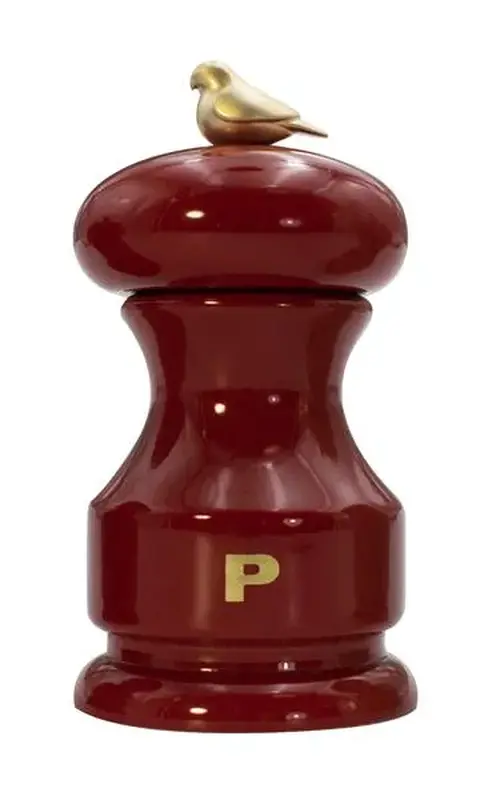 Мельница для перца Bisetti Bird 11 см бук лакированный красная с птичкой