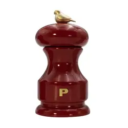 Мельница для перца Bisetti Bird 11 см бук лакированный красная с птичкой