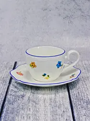 Блюдце, Casa di Fortuna, Grazia с деколью Цветы, d 16 см