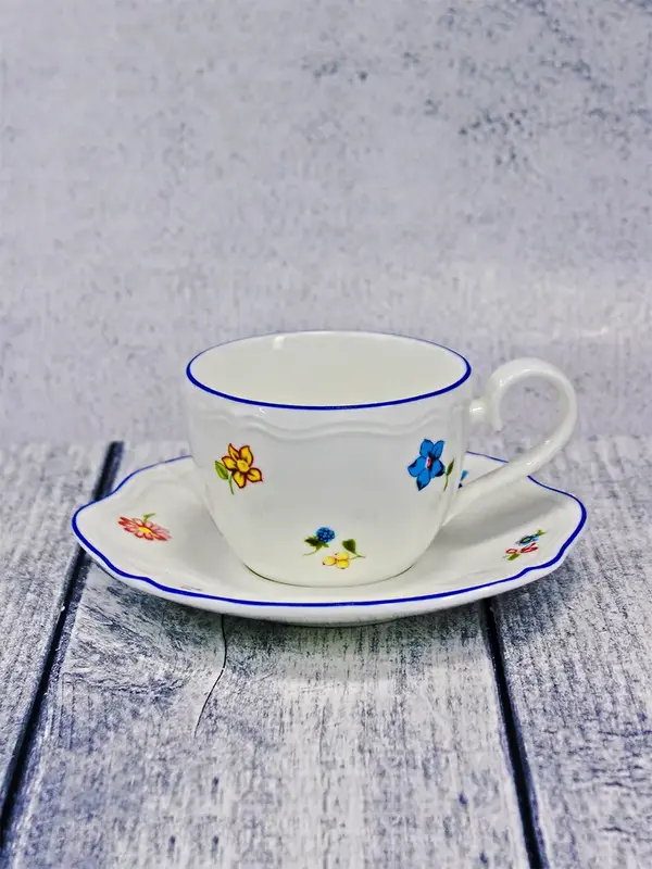 Блюдце, Casa di Fortuna, Grazia с деколью Цветы, d 16 см