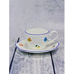 Блюдце, Casa di Fortuna, Grazia с деколью Цветы, d 16 см