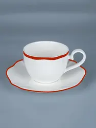 Чашка, Casa di Fortuna, Grazia с красным кантом, 220 мл