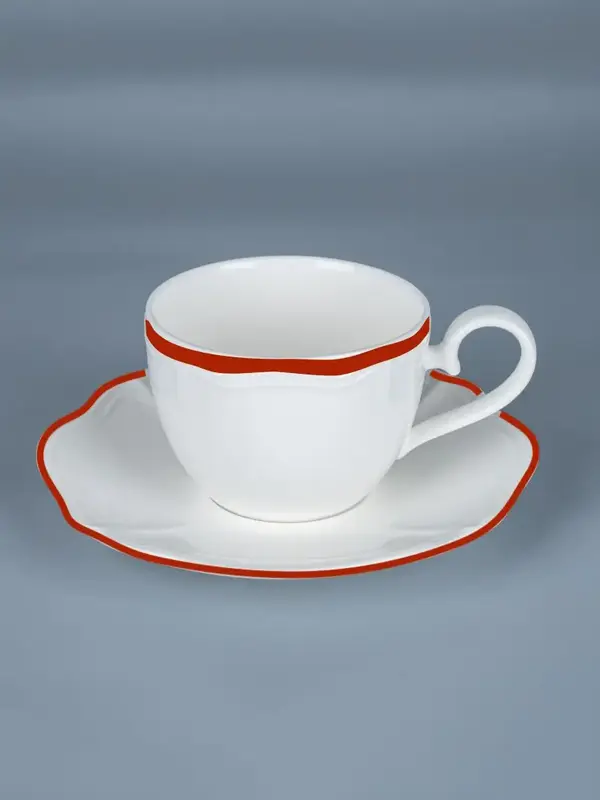Чашка, Casa di Fortuna, Grazia с красным кантом, 220 мл