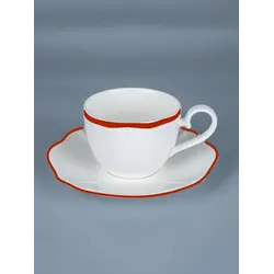 Чашка, Casa di Fortuna, Grazia с красным кантом, 220 мл