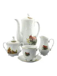 Сервиз кофейный, 15 предметов, Cmielow, Rococo, Hunting