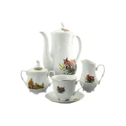 Сервиз кофейный, 15 предметов, Crystalex, Rococo, Hunting