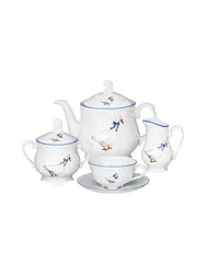 Сервиз чайный, 15 предметов, Cmielow, Rococo, Blue Geese