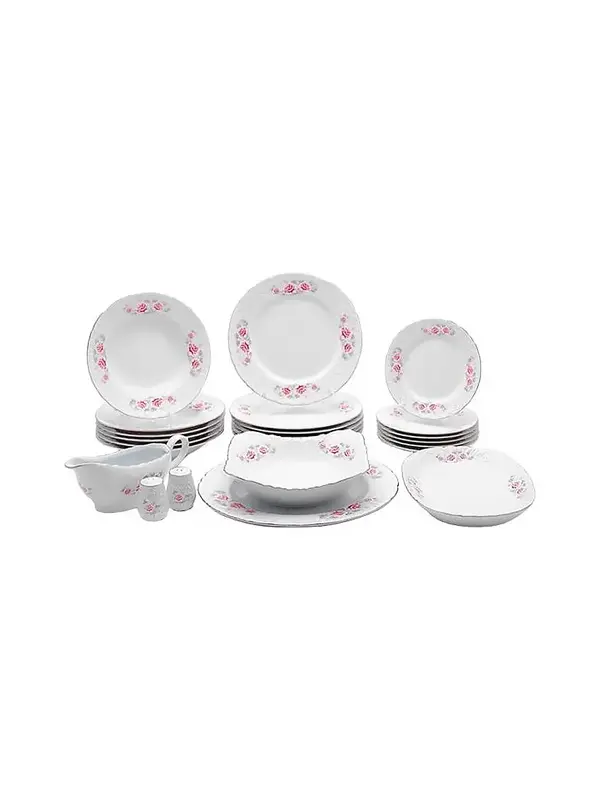 Столовый сервиз, 24 предмета, Cmielow, Rococo, Grey Rose Platinum