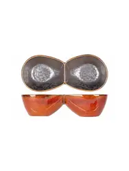 Соусник "двойной" / менажница, Cosy & Trendy, Elements Maroon, l 14 см,  b 6.2 см, h 3.5 см