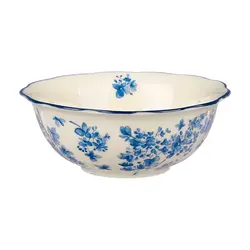 Салатник, KUNSTWERK, Fiori, фарфор, слоновая кость, синий, d=15 см