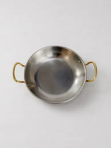 Gibco Сковорода 14х3,5 см с двумя ручками “Бином”, алюминиевая с нержавеющей сталью