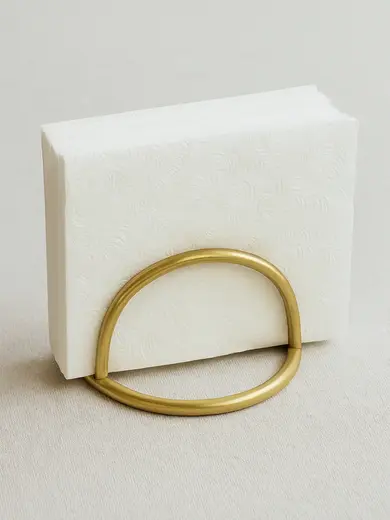 Gibco Салфетница дуга "Брасс", латунная, 10х7 см