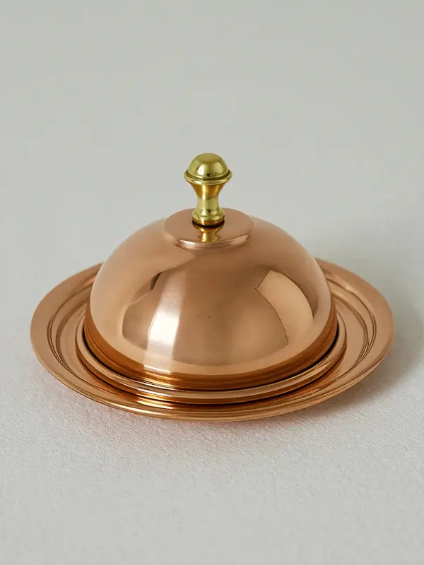 Gibco Икорница с крышкой "Купер Плюс", медная, полированная, 12х7,5 см