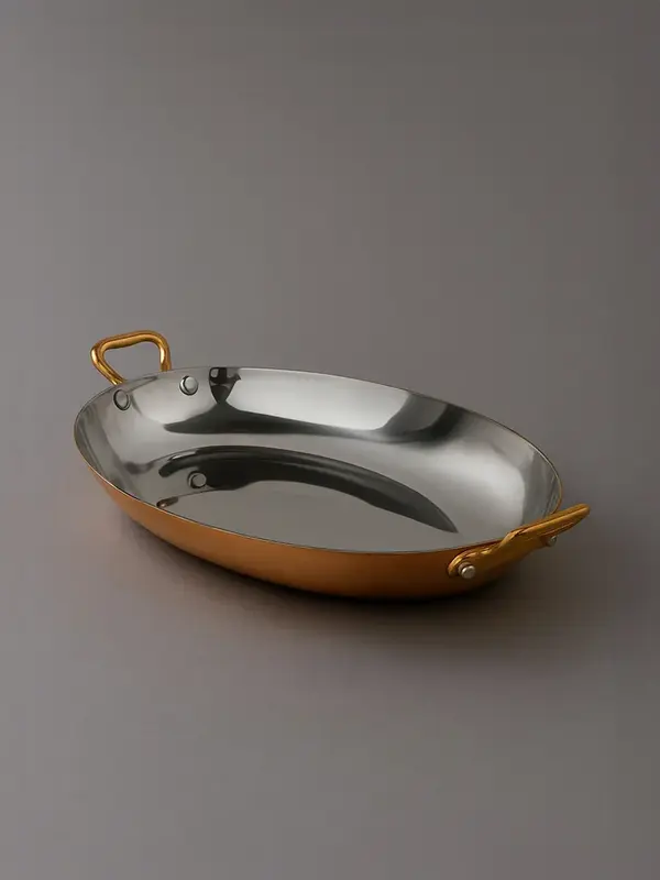 Gibco Сковорода овальная 25х17 см "Эллис", нержавеющая сталь с медным покрытием