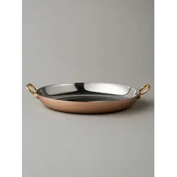 Gibco Сковорода овальная 40х26х5,2 см "Эллис", нержавеющая сталь с медным покрытием
