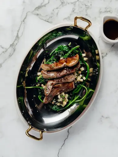 Gibco Сковорода овальная 40х26х5,2 см "Эллис", нержавеющая сталь с медным покрытием