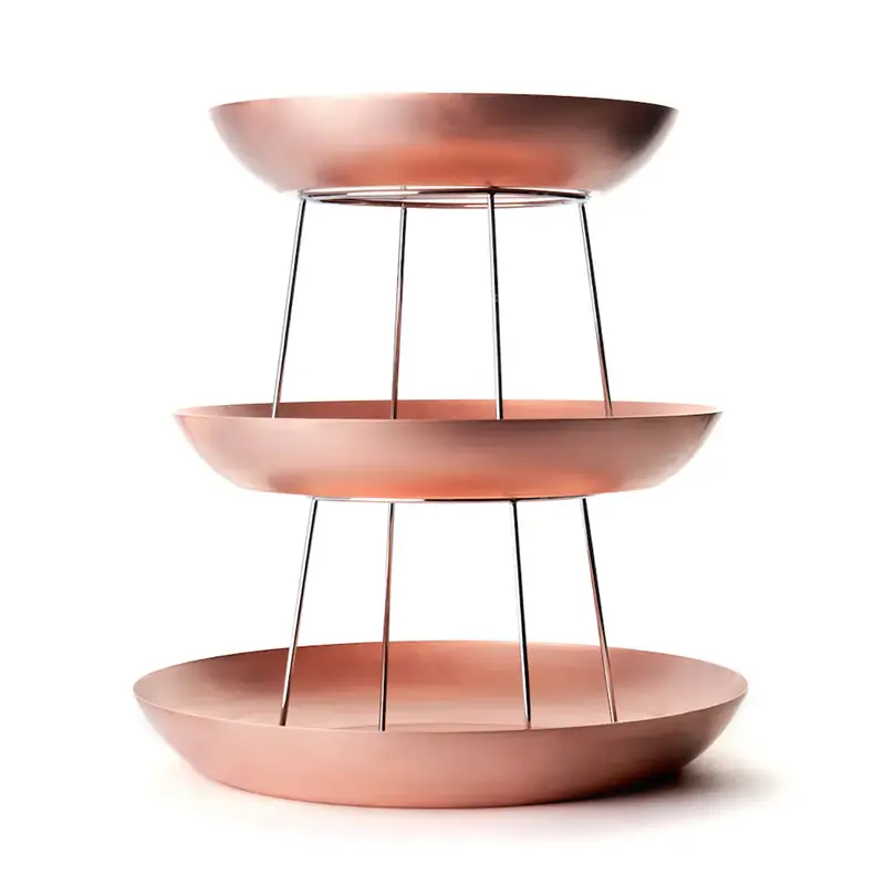 Gibco Блюдо для морепродуктов трехъярусное, 30/35/40х44 см "Купер", медное