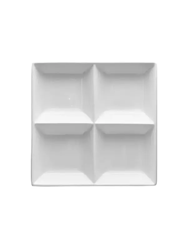Менажница квадратная, 4 секции, Kunstwerk, Kunstwerk, 25 x 25 x 4.5 см