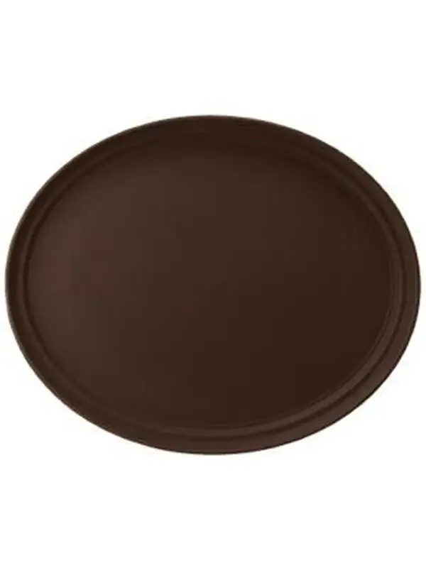 Поднос прорезиненный овал. , коричневый, MGprof, 72,5 х 60 см.