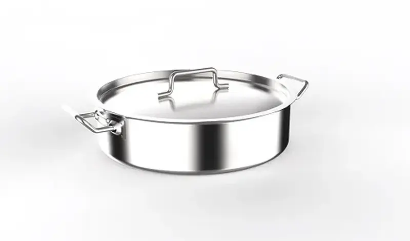 Кастрюля с крышой, низкая, тройное дно, MGsteel, 32 х 12 см, 10 л, 32 см