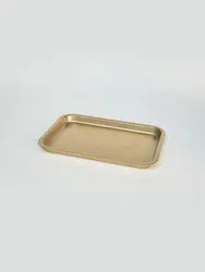 Поднос прямоугольный, металлический, золотой, Old Island "Голд", L 19 см,  B 14 см,  H 1.3 см