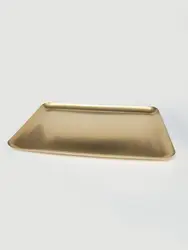 Поднос прямоугольный, металлический, золотой, Old Island "Голд", L 40 см, B  30 см, H 1.7 см