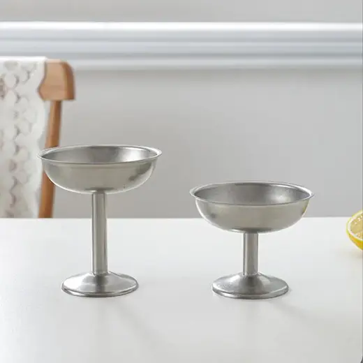 Креманка металлическая, низкая, на ножке, Old Island,  7.9 х 10 см, 130 мл