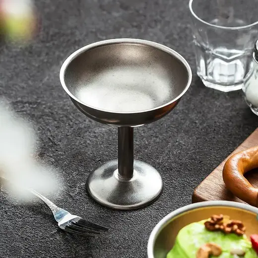 Креманка металлическая, высокая, на ножке, Old Island, 11 х 10 см, 170 мл