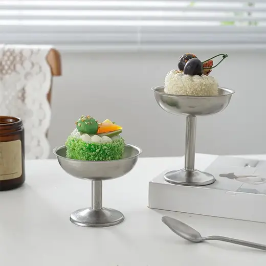 Креманка металлическая, высокая, на ножке, Old Island, 11 х 10 см, 170 мл