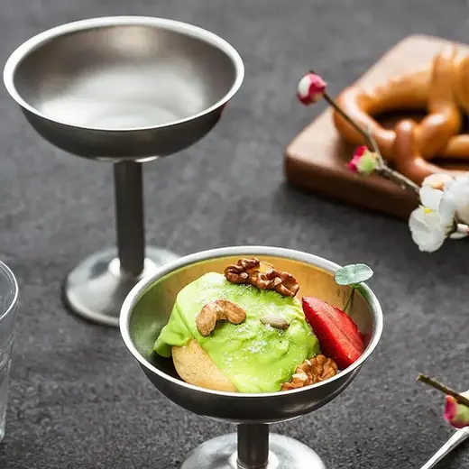 Креманка металлическая, высокая, на ножке, Old Island, 11 х 10 см, 170 мл