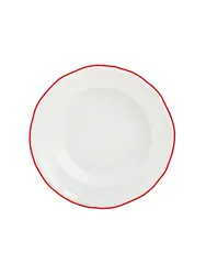 Тарелка глубокая, Porland, Maria with colored kant red, 22 см