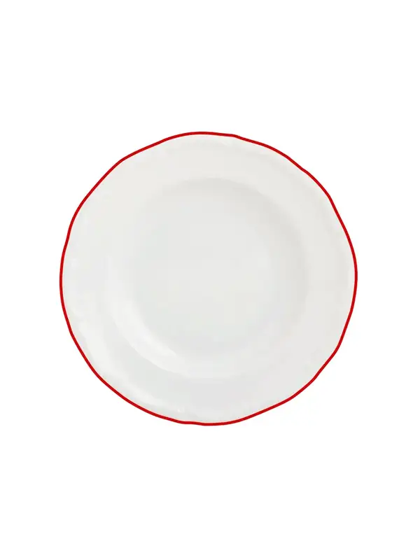 Тарелка глубокая, Porland, Maria with colored kant red, 22 см