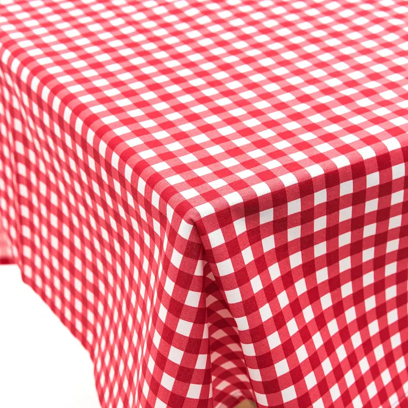 Скатерть красная клетка с водоотталкивающей пропиткой, RestoTouch Textile, 145 х 145 см