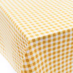 Скатерть желтая клетка с водоотталкивающей пропиткой, RestoTouch Textile, 145 х 145 см