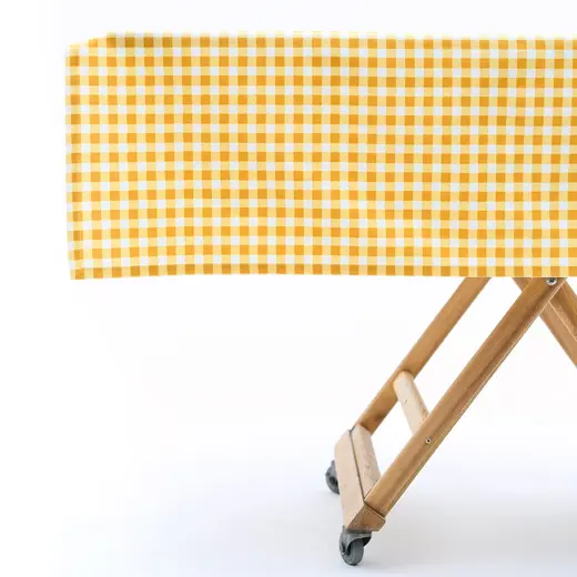 Скатерть желтая клетка с водоотталкивающей пропиткой, RestoTouch Textile, 145 х 145 см