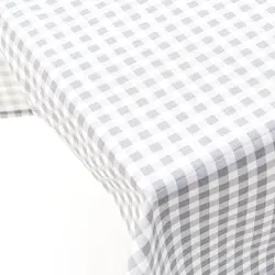 Скатерть серая клетка с водоотталкивающей пропиткой, RestoTouch Textile, 145 х 145 см