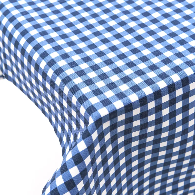 Скатерть синяя клетка с водоотталкивающей пропиткой, RestoTouch Textile, 145 х 145 см