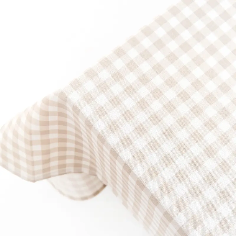 Скатерть бежевая клетка с водоотталкивающей пропиткой, RestoTouch Textile, 145 х 145 см