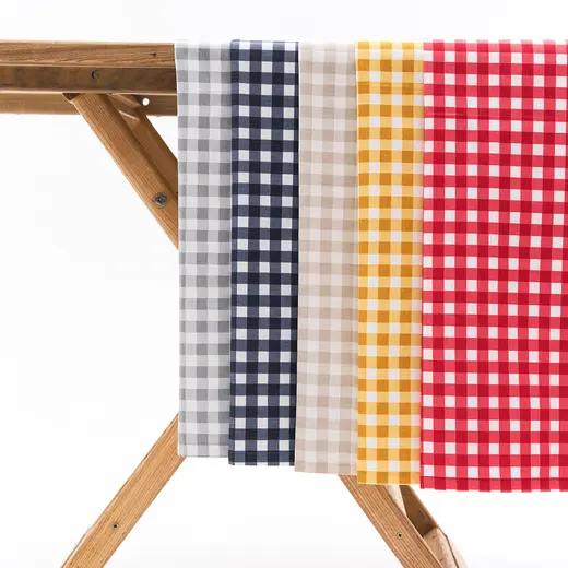 Скатерть бежевая клетка с водоотталкивающей пропиткой, RestoTouch Textile, 145 х 145 см