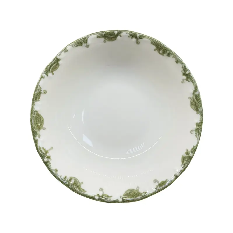 Пиала, зеленый растительный принт, фарфор, TULU Porselen, FOLKLORE, d=14 см