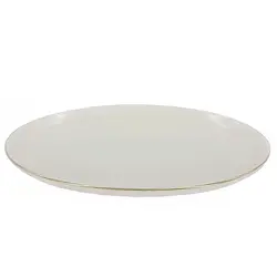 Тарелка обеденная, белая с отводкой натуральным золотом, фарфор, TULU Porselen, ELEGANT GOLD, d=27 см