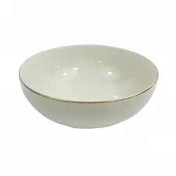 Салатник, белый с отводкой натуральным золотом, фарфор, TULU Porselen, ELEGANT GOLD, d=14 см