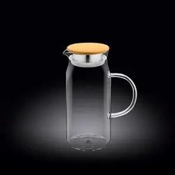 Кувшин с крышкой, бамбук + сетка нерж, ThermoGlass, Wilmax, 1 л.