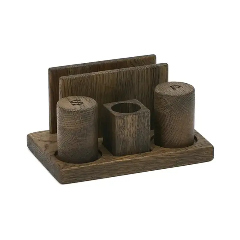 Набор для специй и салфеток RestoTouch Wood дуб, орех 195х120 мм