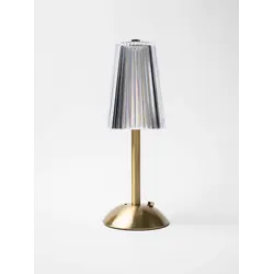 Лампа настольная беспроводная 3 цвета (телпый/натуральный/белый), 1 режим яркости, нерж./акрил, золотая LED CRYSTAL MGline 