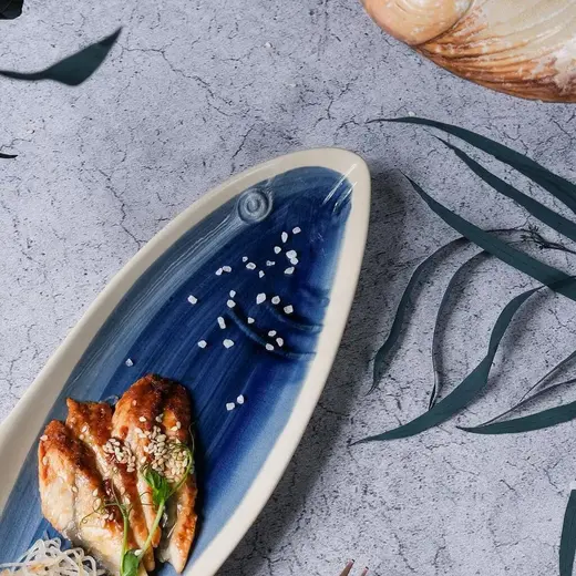 Блюдо овальное P.L. Proff Cuisine Northern Blue Frutti di Mare 42*13,3 см h4,5 см